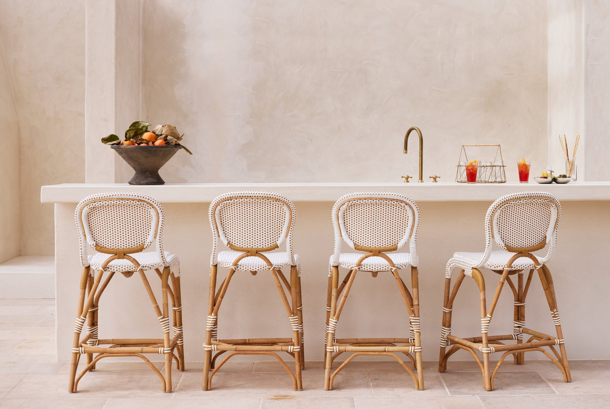 Rattan Bistro Counter Stool with All-Weather Wicker
