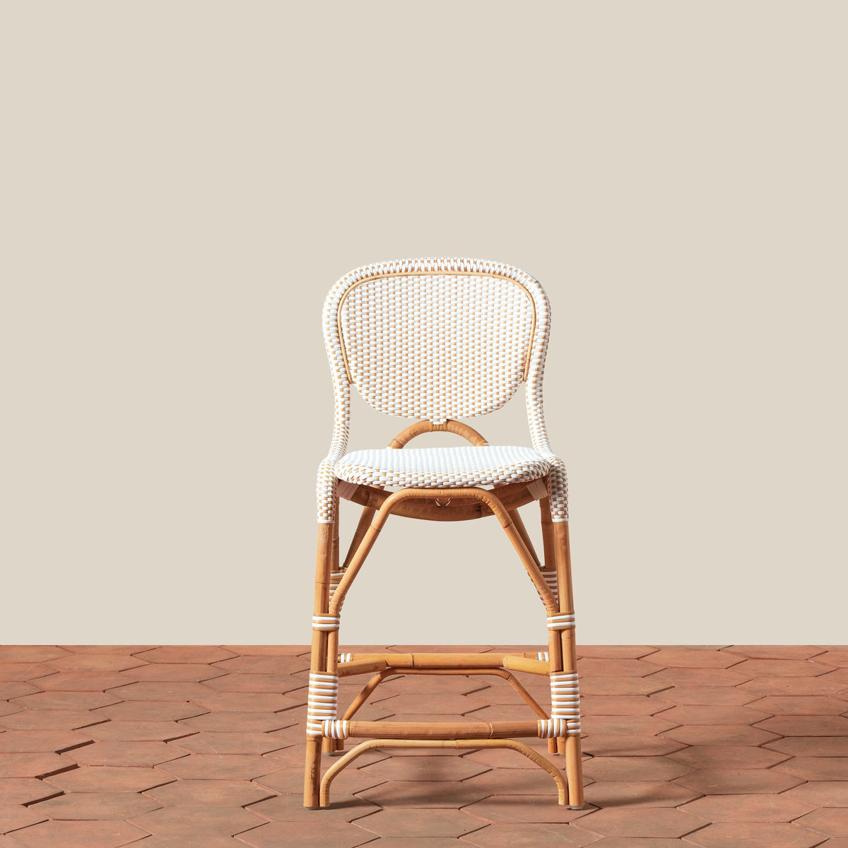 Rattan Bistro Counter Stool with All-Weather Wicker