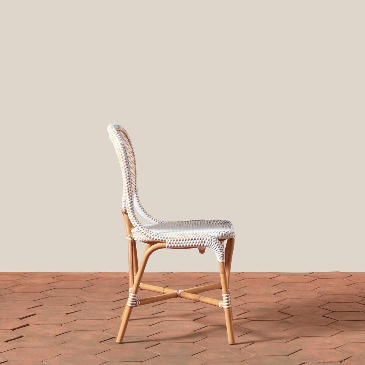Rattan Bistro Side Chair with All-Weather Wicker