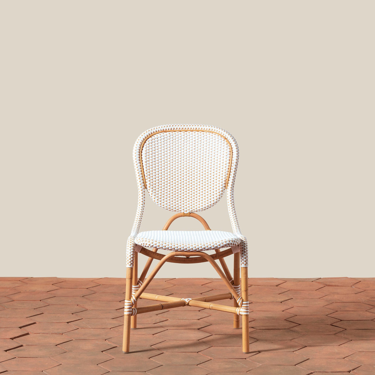 Rattan Bistro Side Chair with All-Weather Wicker