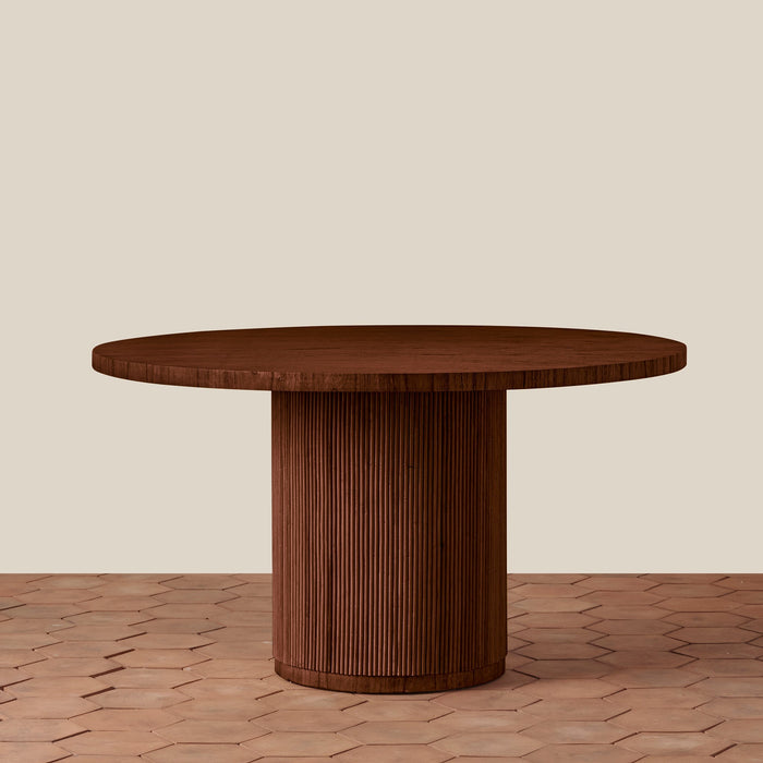 Round Rattan Pedestal Dining Table — Seats 4