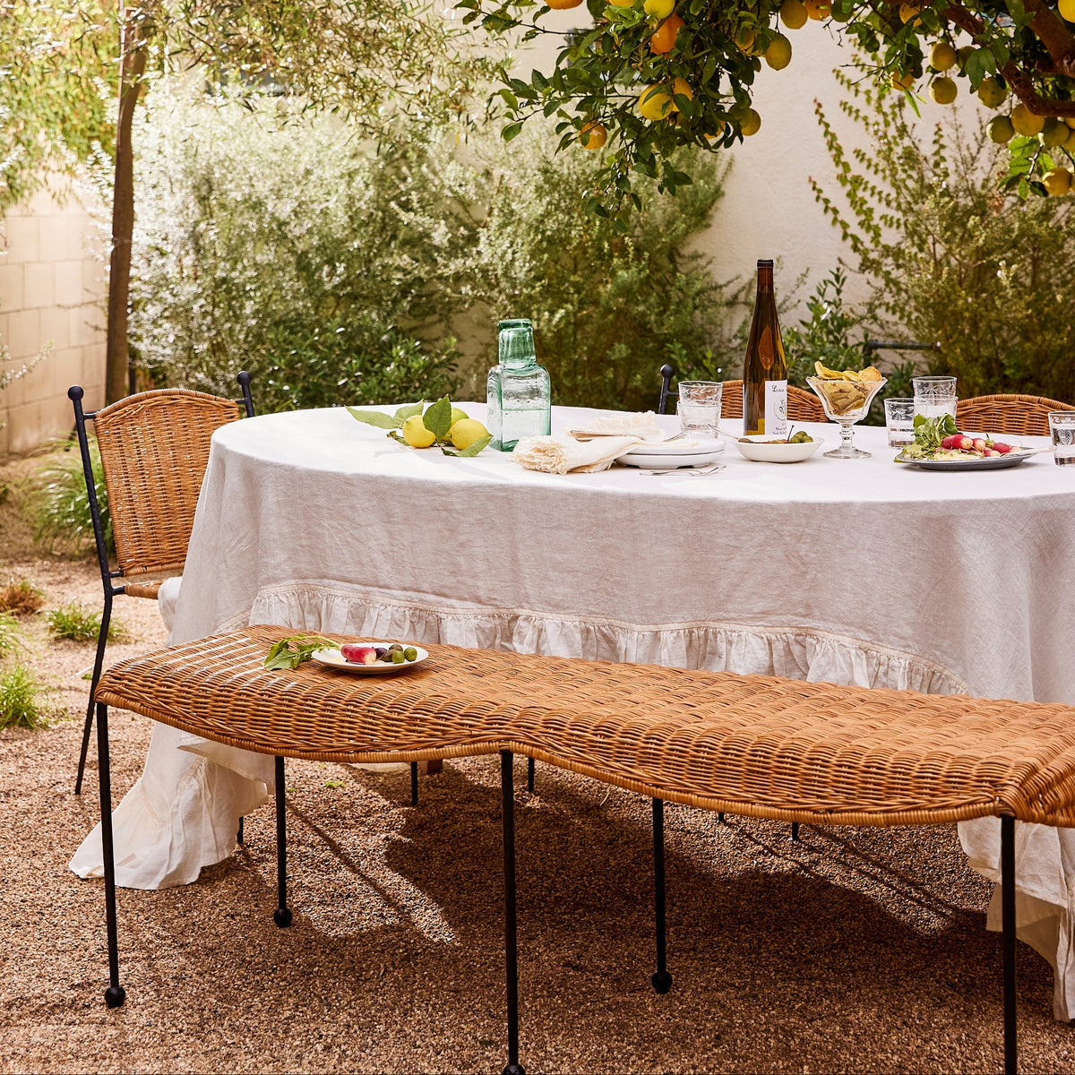 Stackable Rattan & Iron Indoor/Outdoor Dining Chair
