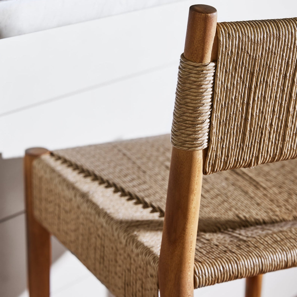 Teak & Performance Rush Indoor/Outdoor Counter Stool