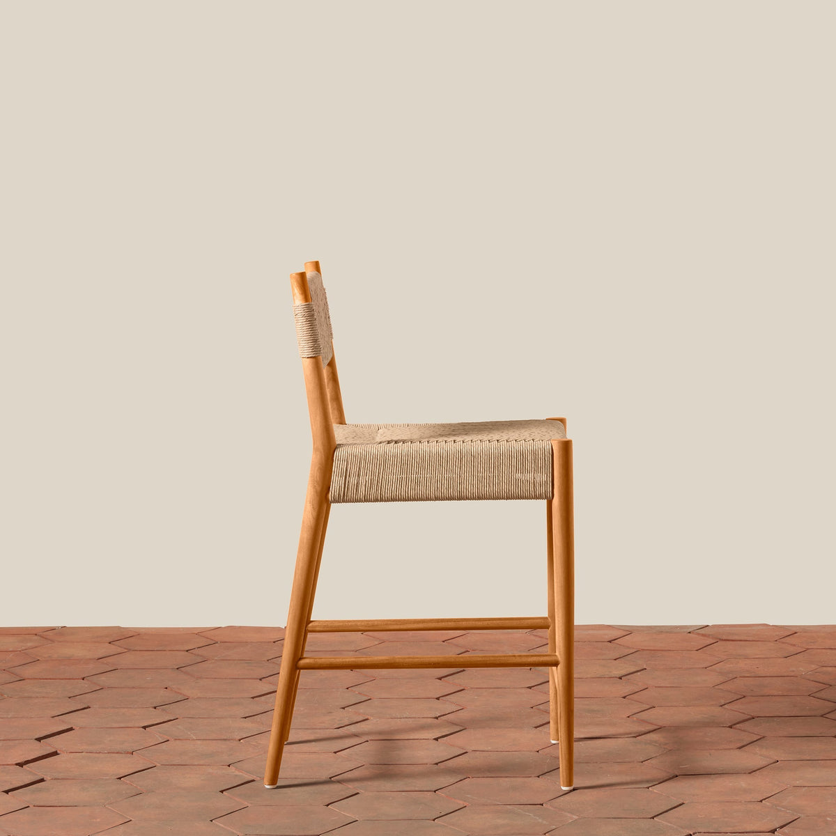 Teak & Performance Rush Indoor/Outdoor Counter Stool