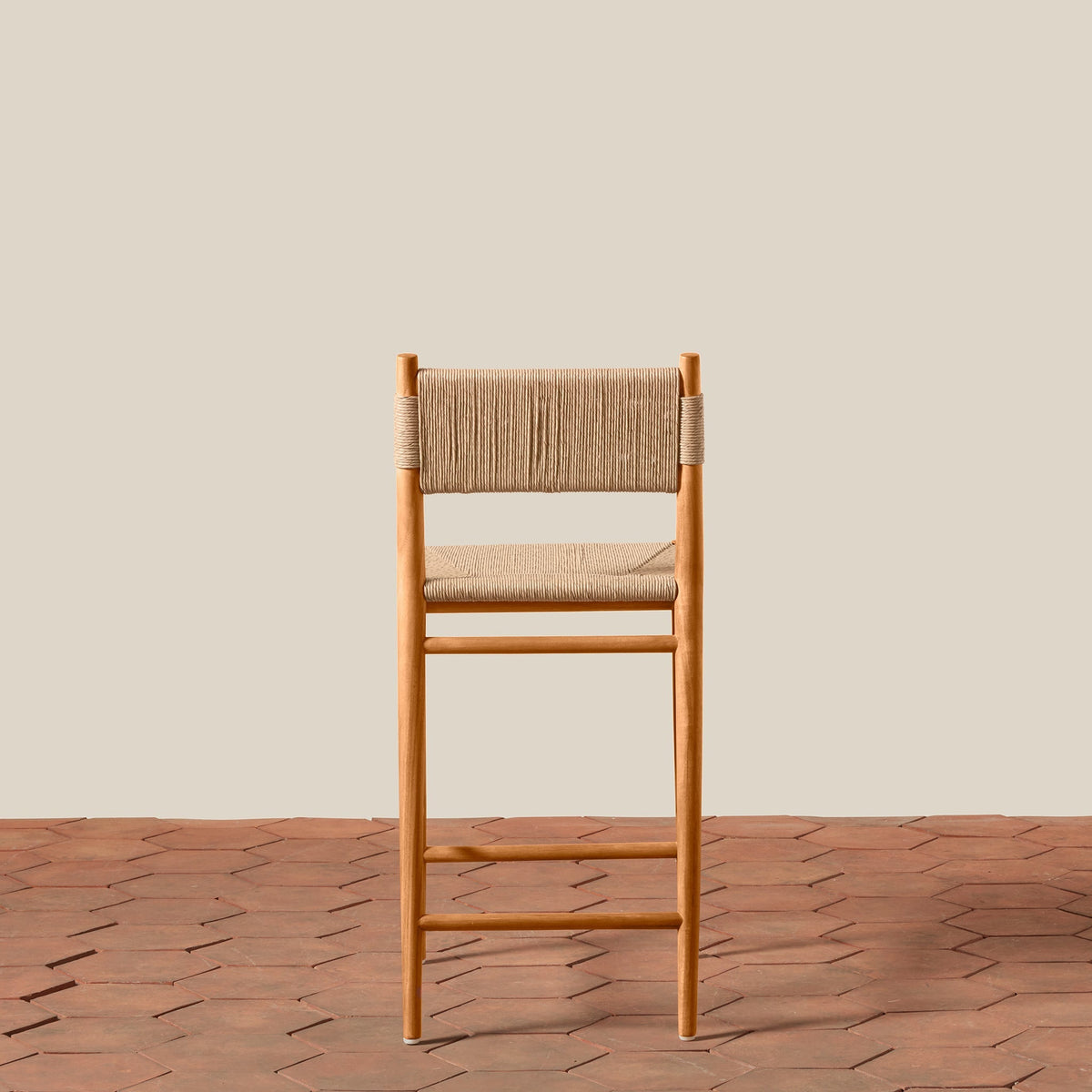 Teak & Performance Rush Indoor/Outdoor Counter Stool