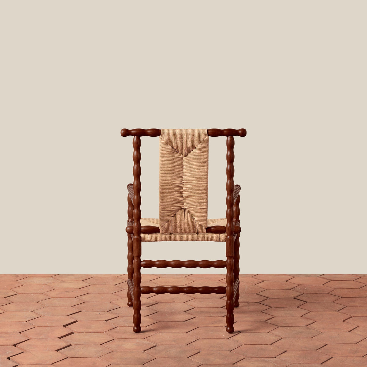 Turned Wood & Rush Occasional Armchair