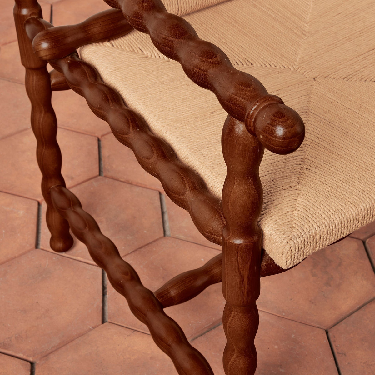 Turned Wood & Rush Occasional Armchair