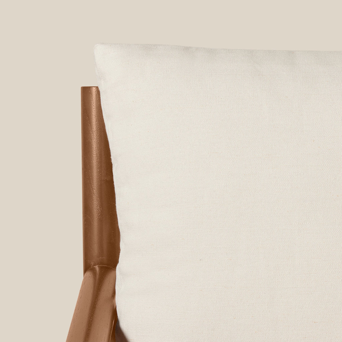 Wood & Danish Cord Lounge Chair with Linen Cushions
